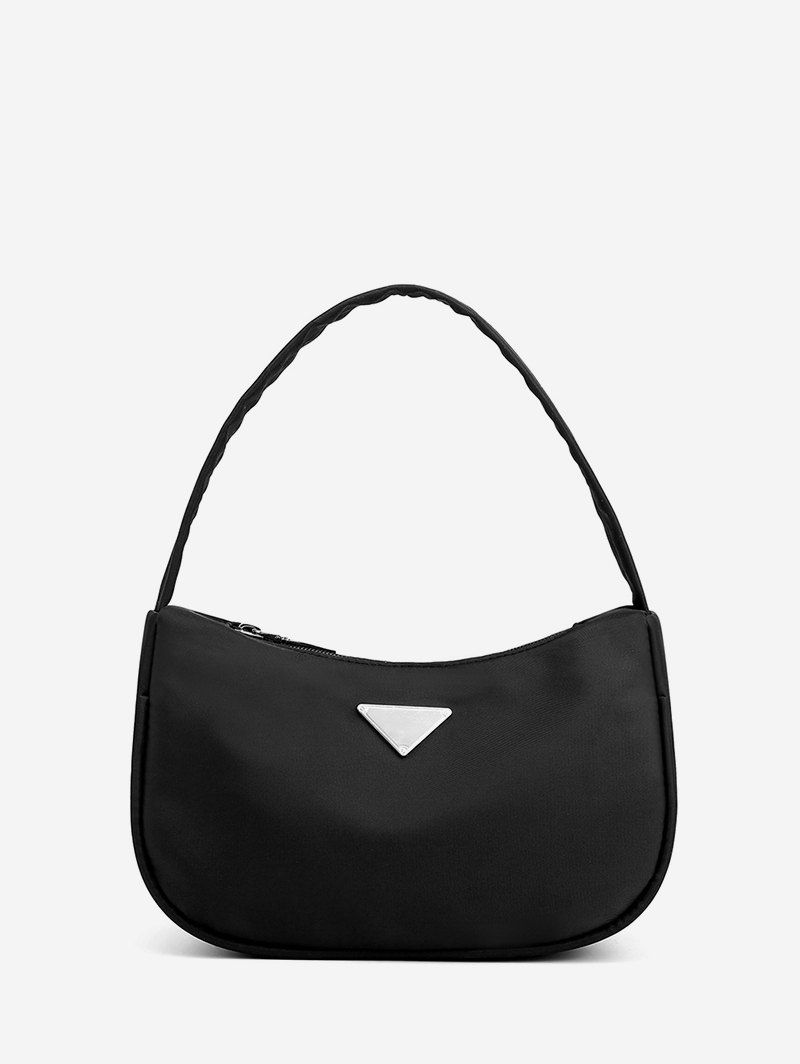 

Solid Simple Old School Single Shoulder Bag, Black
