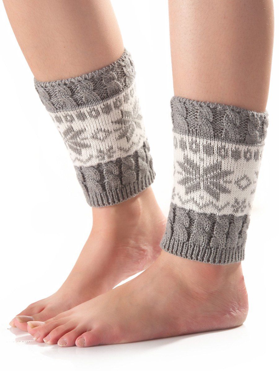 

Christmas Geometric Pattern Sleeve Socks, Light gray