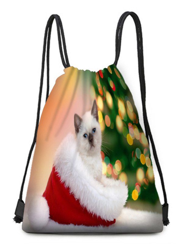 

Christmas Hat Animals Theme Drawstring Backpack Candy Bag, Multi-b