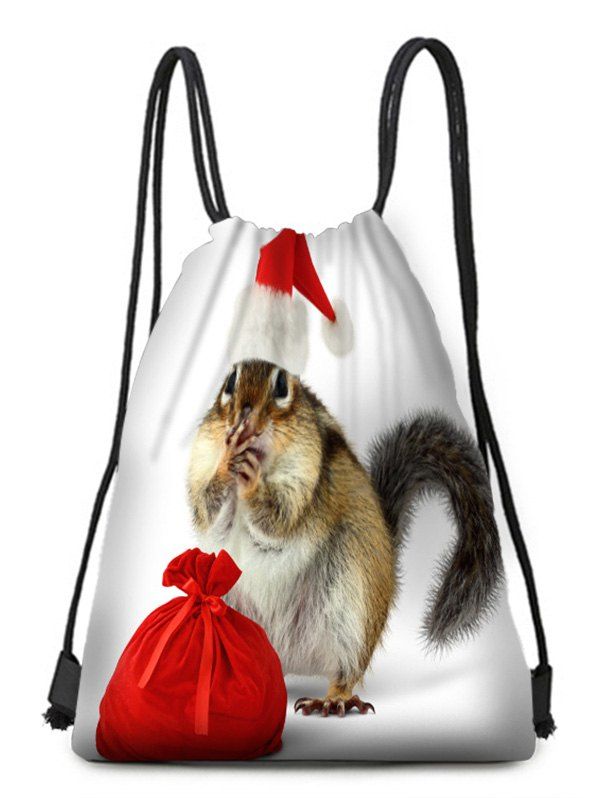 

Christmas Hat Animals Theme Drawstring Backpack Candy Bag, Multi-d