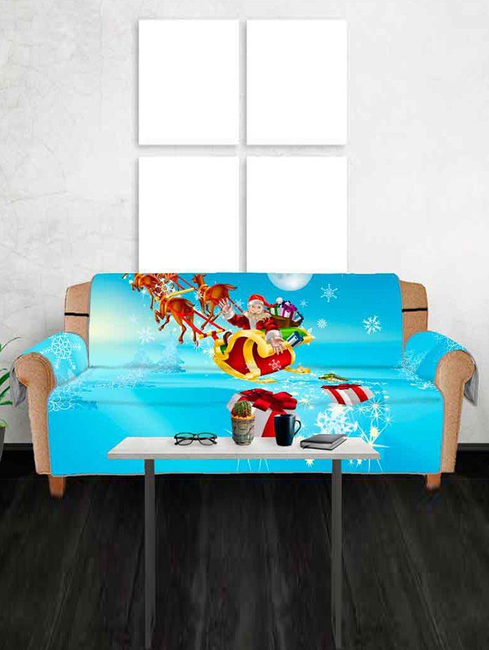 Latest Christmas Sleigh Gifts Pattern Couch Cover  