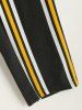 Vertical Striped Drawstring Pencil Pants -  