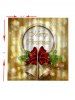 2 Panels Christmas Bowknot Bell Print Window Curtains -  