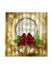 2 Panels Christmas Bowknot Bell Print Window Curtains -  