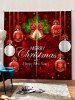2 Panels Christmas Ball Bell Print Window Curtains -  