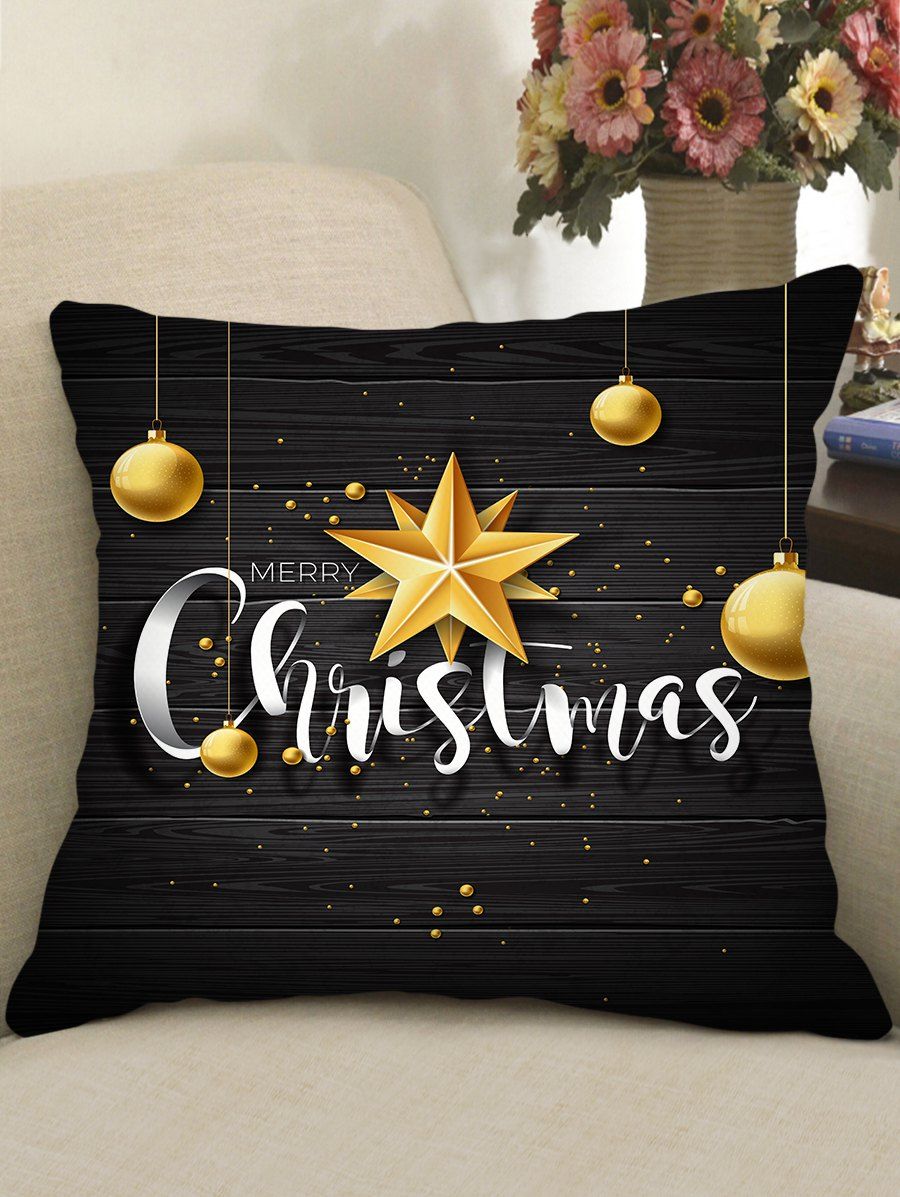 

Christmas Greetings Theme Decorative Pillowcase, Multi-a