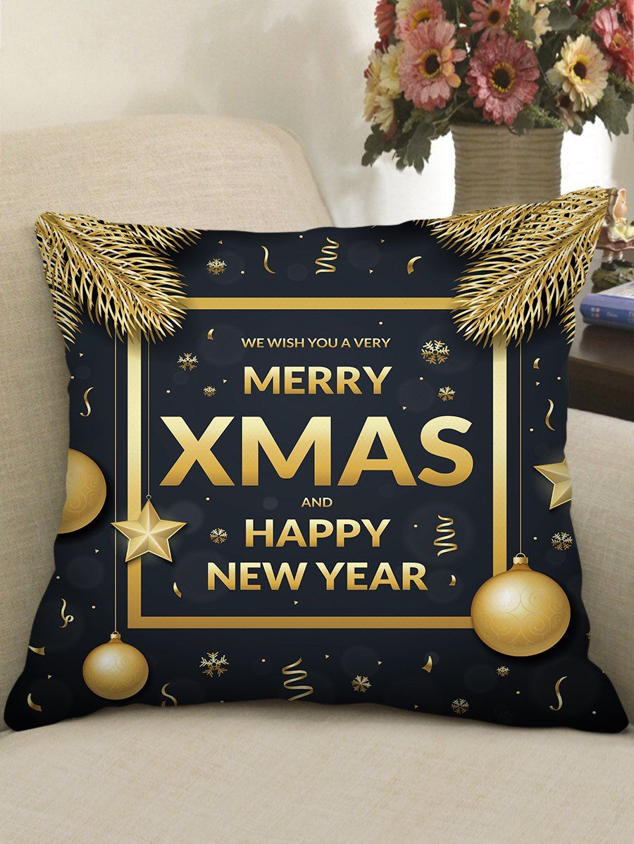 

Christmas Greetings Theme Decorative Pillowcase, Multi-b