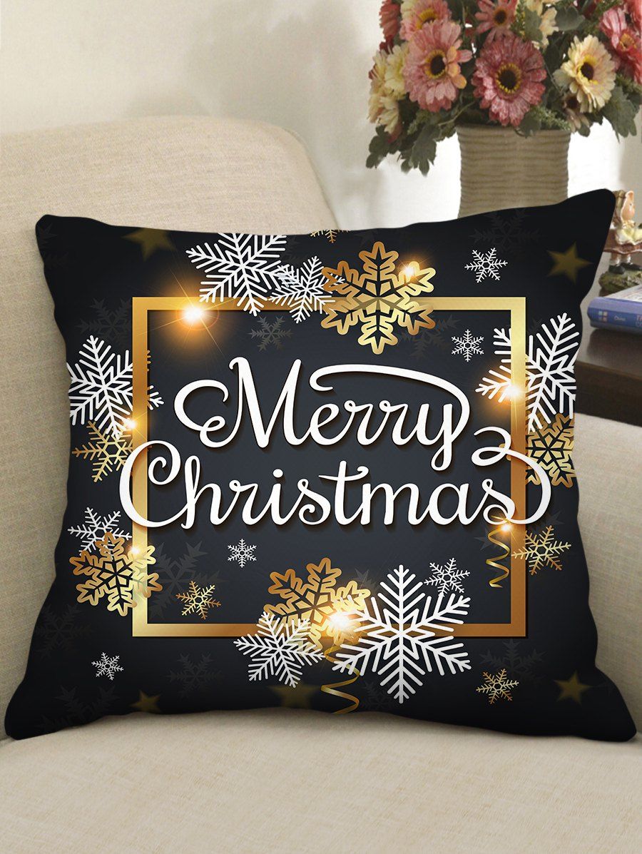 

Christmas Greetings Theme Decorative Pillowcase, Multi-c