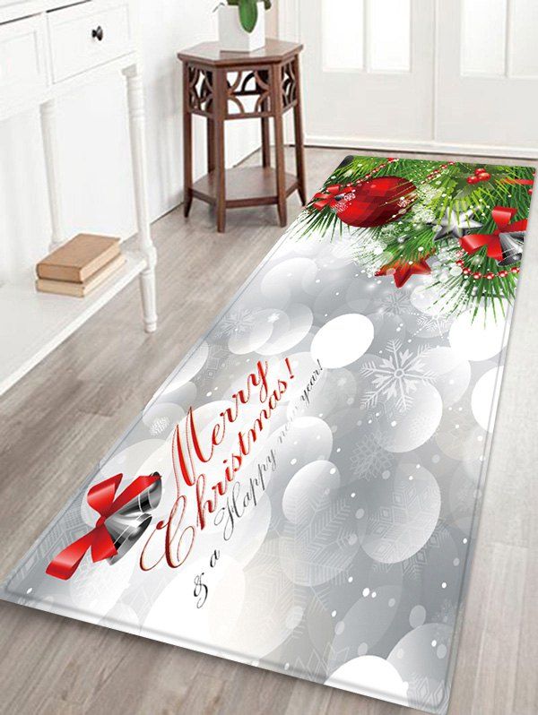 

Christmas Tree Greeting Pattern Water Absorption Area Rug, Gray goose