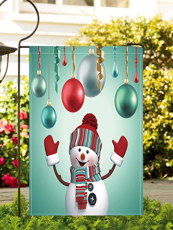 

Christmas Balls Snowman Print Garden Flag, Medium turquoise