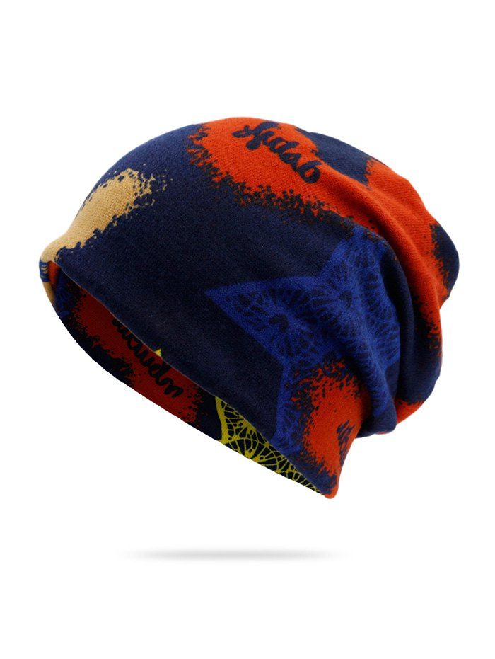 

Knitted Dual Use Print Scarf Hat, Cadetblue
