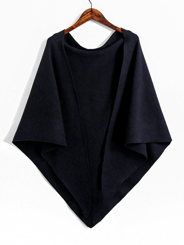 

Knitted Faux Cashmere Triangle Shoulder Shawl, Black