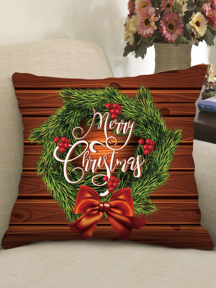 

Christmas Pattern Print Pillow Case, Multi-b