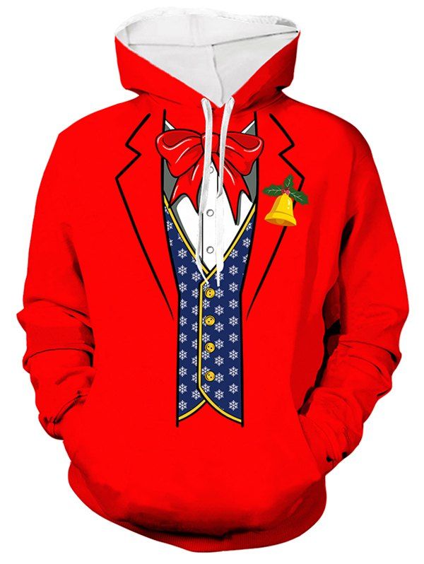 

Christmas Snowflake Pattern Hoodie, Red