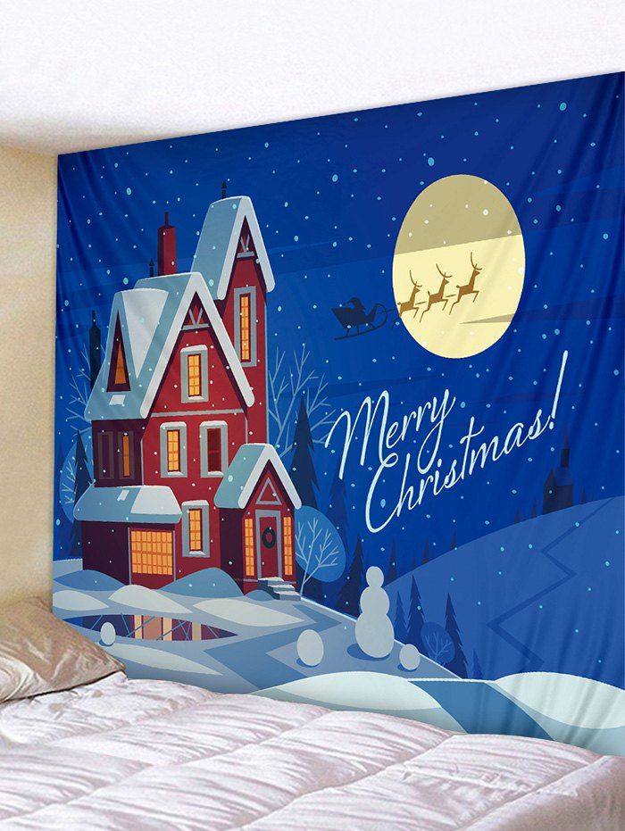 

Christmas Snow Scenery Print Wall Art Tapestry, Multi