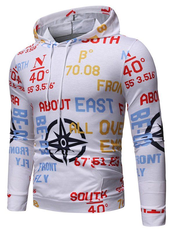 

Letter Graphic Print Hoodie, White