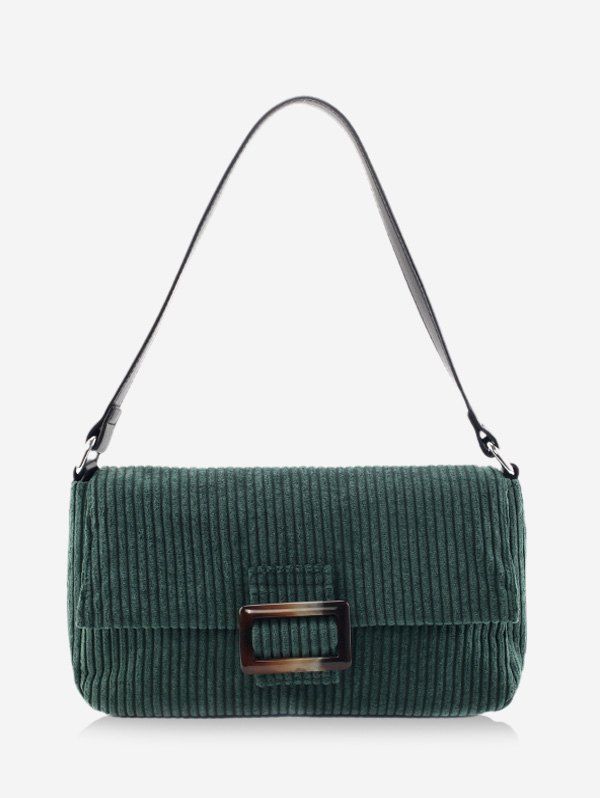 

Corduroy Solid Single Shoulder Bag, Dark green