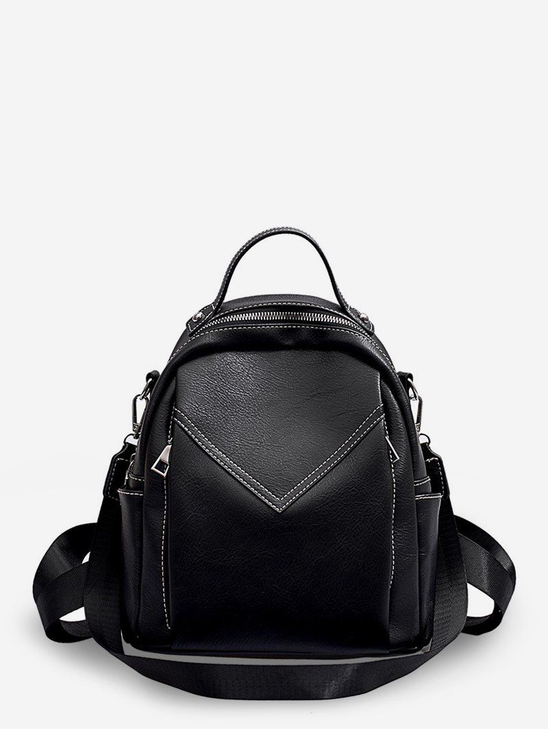 

Chevron Design Mini Backpack, Black