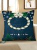 Christmas Bowknot Wreath Print Decorative Pillowcase -  