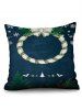 Christmas Bowknot Wreath Print Decorative Pillowcase -  