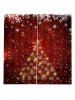 Christmas Snowflake Tree Pattern Window Curtains -  