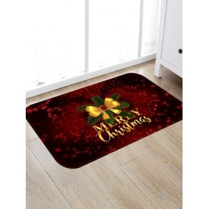 Christmas Bowknot Letter Print Floor Rug, Firebrick