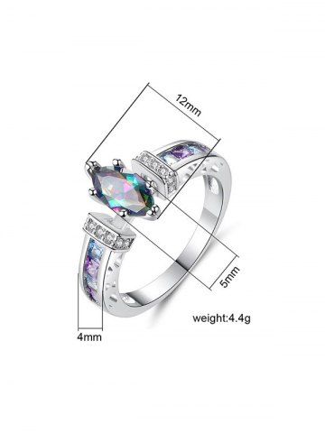 

Colored Zircon Hollow Engagement Ring, Silver