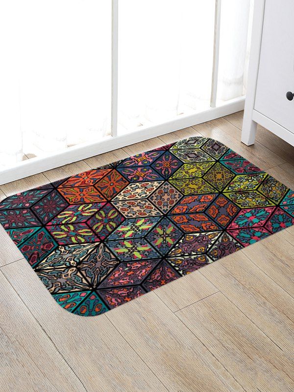 

Bohemian Geometric Pattern Floor Rug, Deep brown