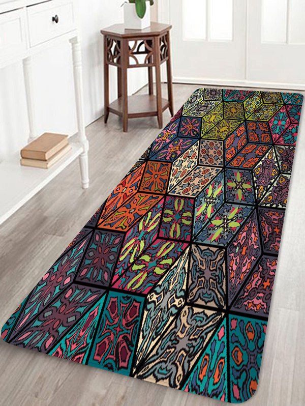 

Bohemian Geometric Pattern Floor Rug, Deep brown