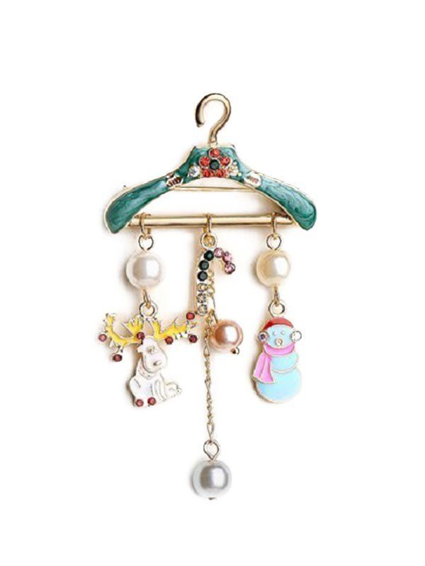

Christmas Hanger Elk Faux Pearl Fringe Brooch, Multi-f