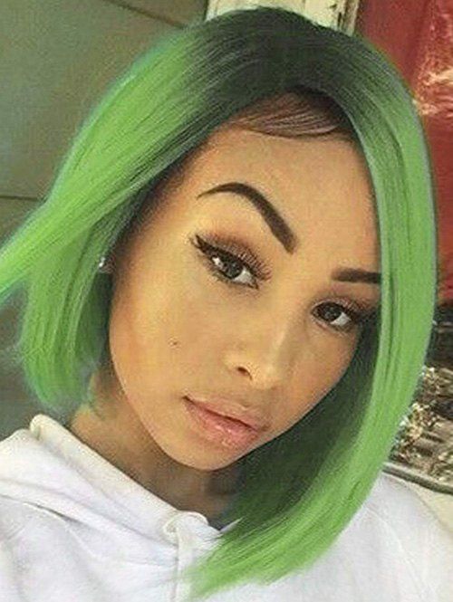 32 Off Bob Straight Center Part Ombre Human Hair Wig Rosegal
