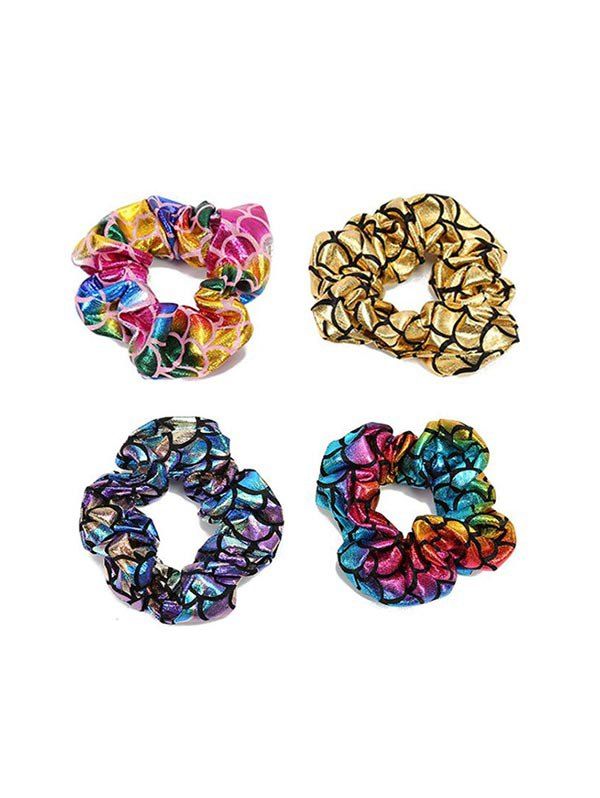

4 PCS Colorful Scale Print Hairbands, Multi-a