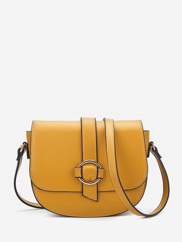 

Solid Cover Crossbody Simple Shoulder Bag, Yellow