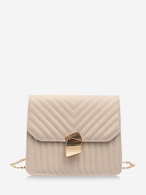 

Crossbody Square Leather Shoulder Bag, Warm white