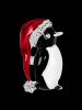 Christmas Santa Hat Penguin Brooch with Rhinestone -  