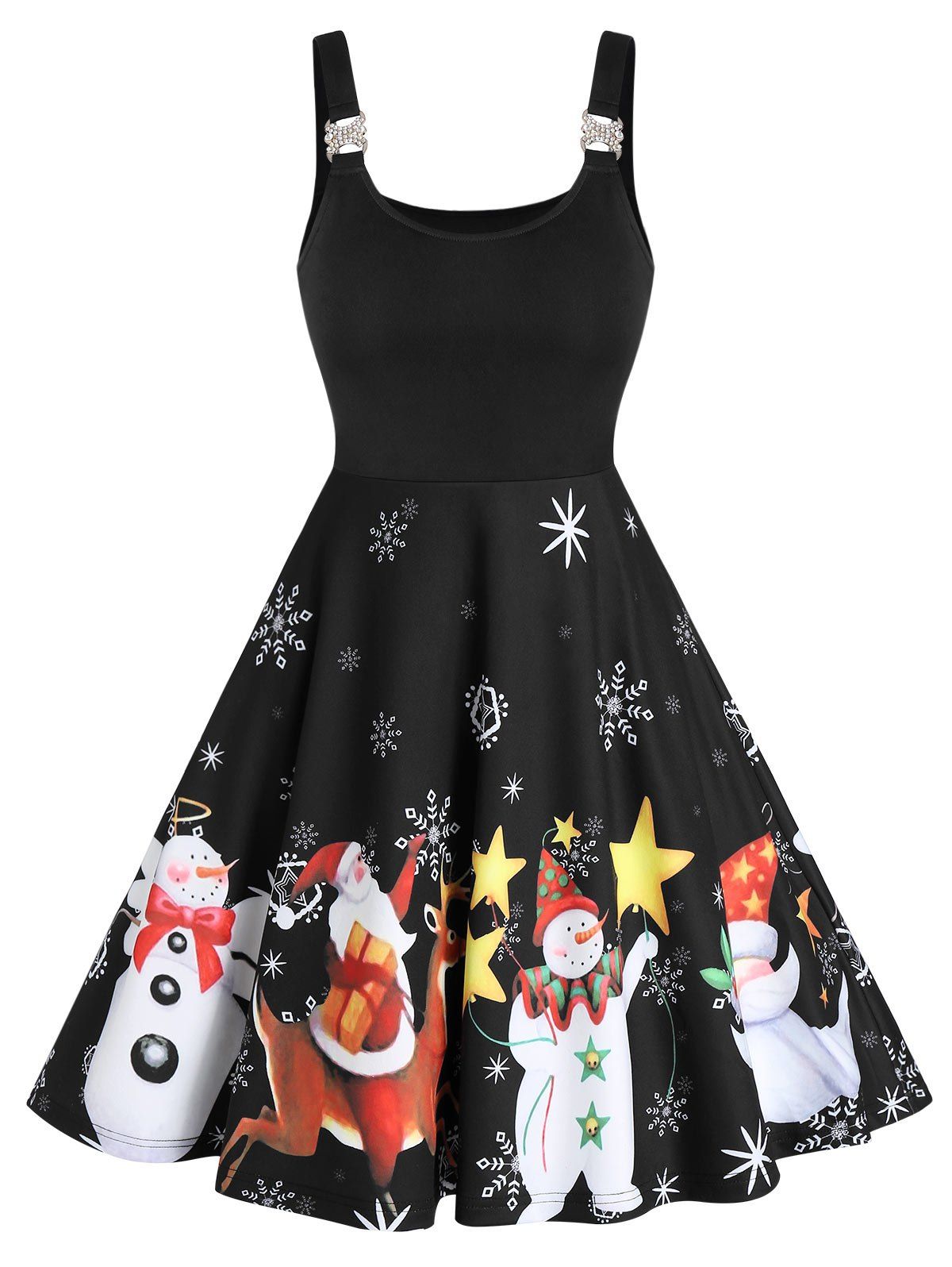 christmas print skater dress