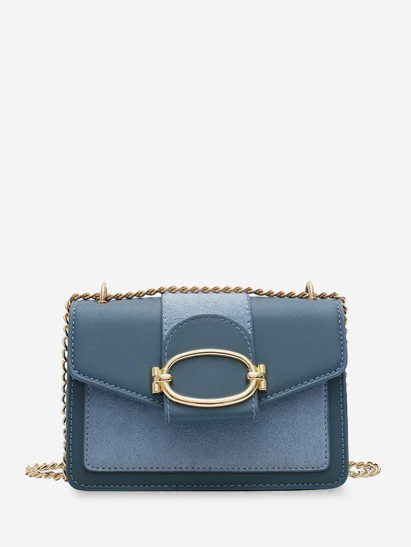 

PU Leather Chain Shoulder Bag, Silk blue