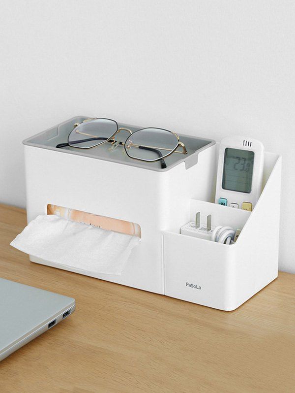 

Multi-function Tissue Home Storage Box, White