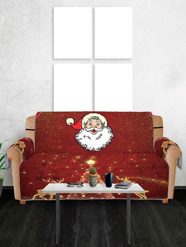 

Christmas Deer Santa Claus Design Couch Cover, Multi