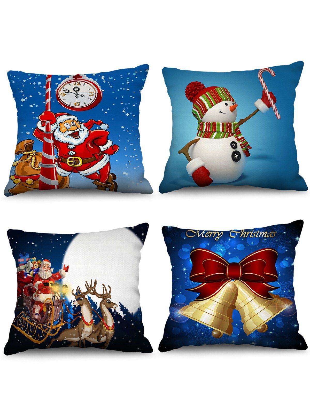 

4PCS Christmas Pattern Pillow Covers, Multi