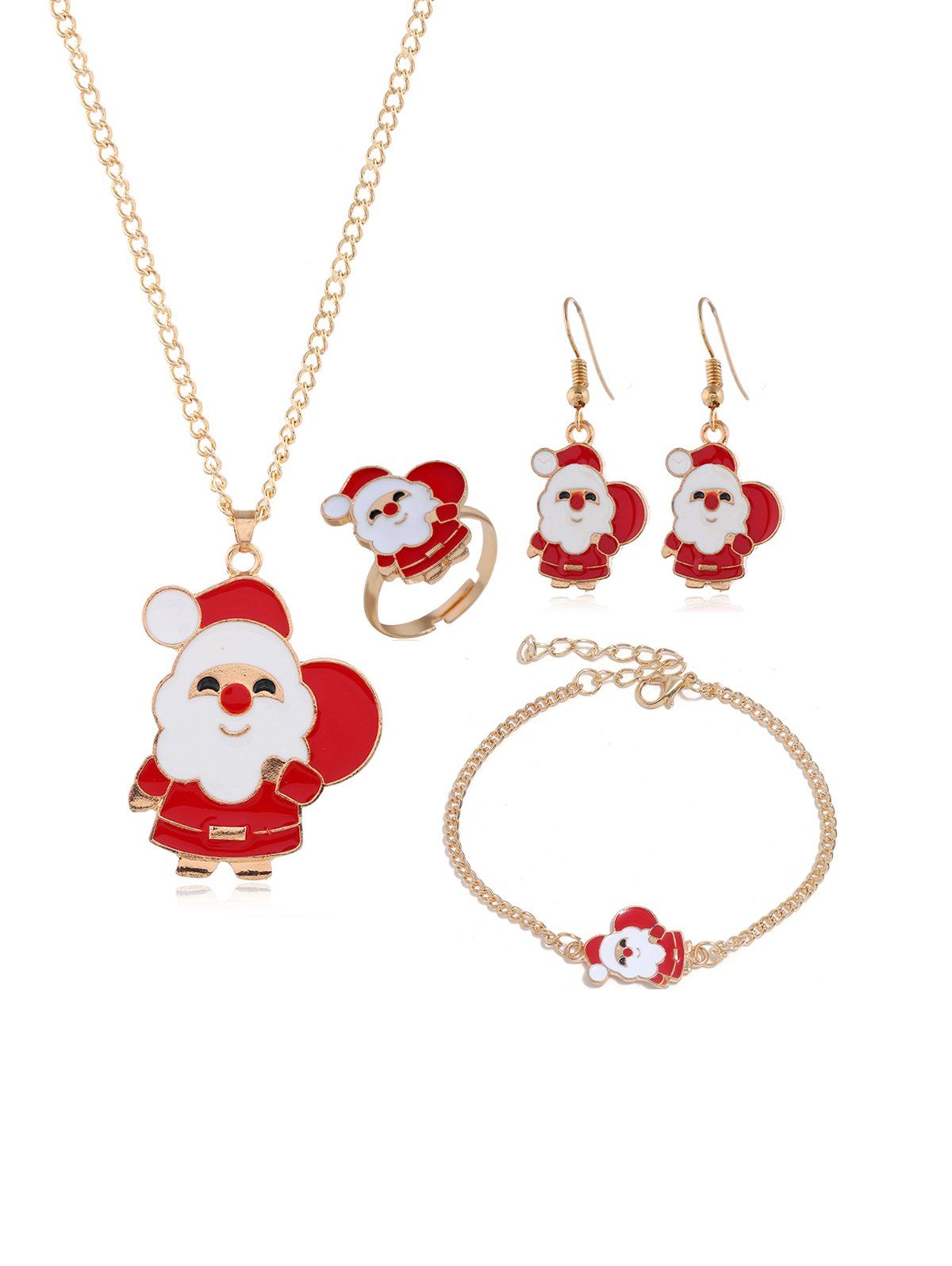 

Christmas Elk Tree Glazed Jewelry Suit, Gold