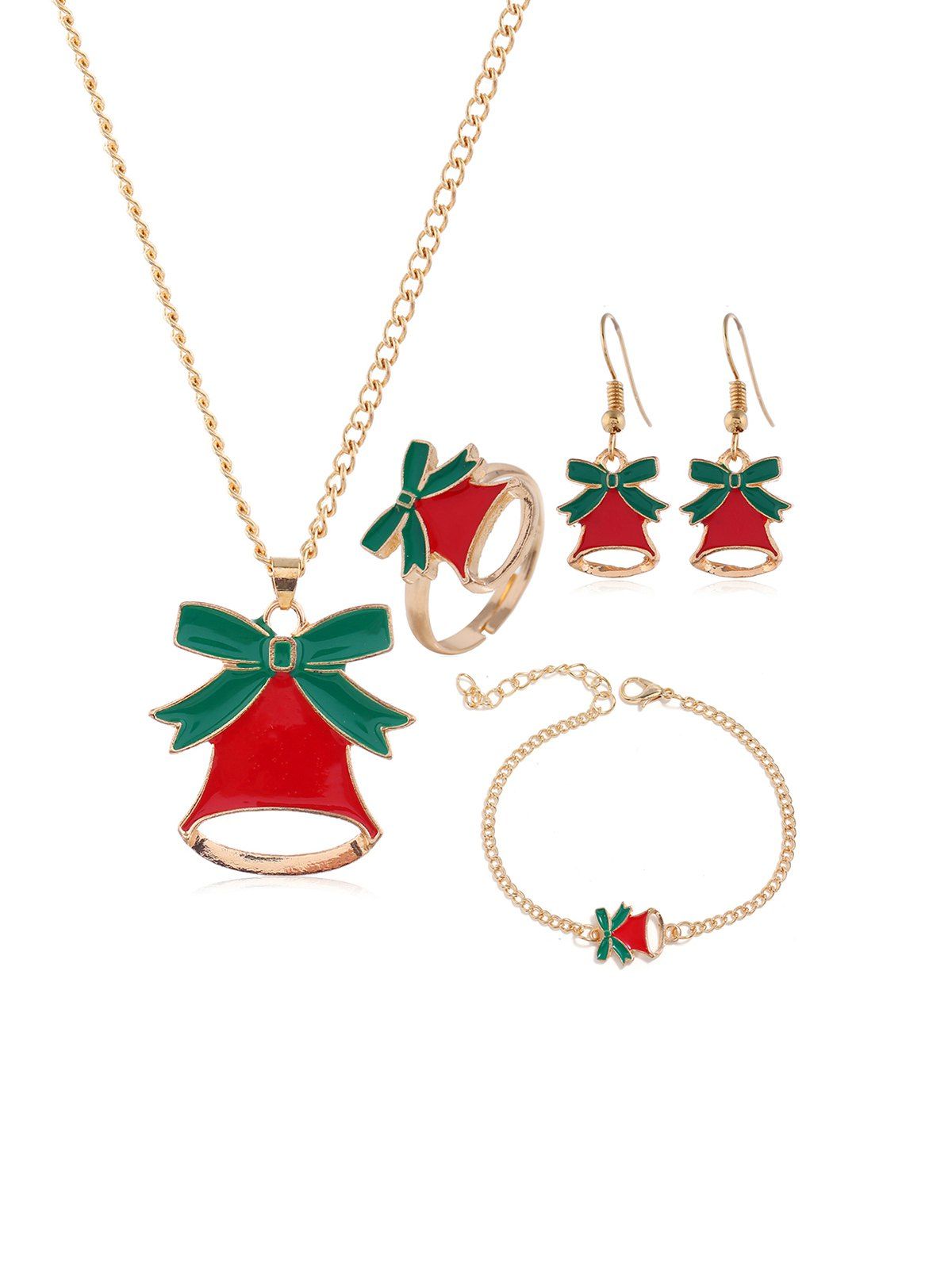 

Christmas Elk Tree Glazed Jewelry Suit, Gold
