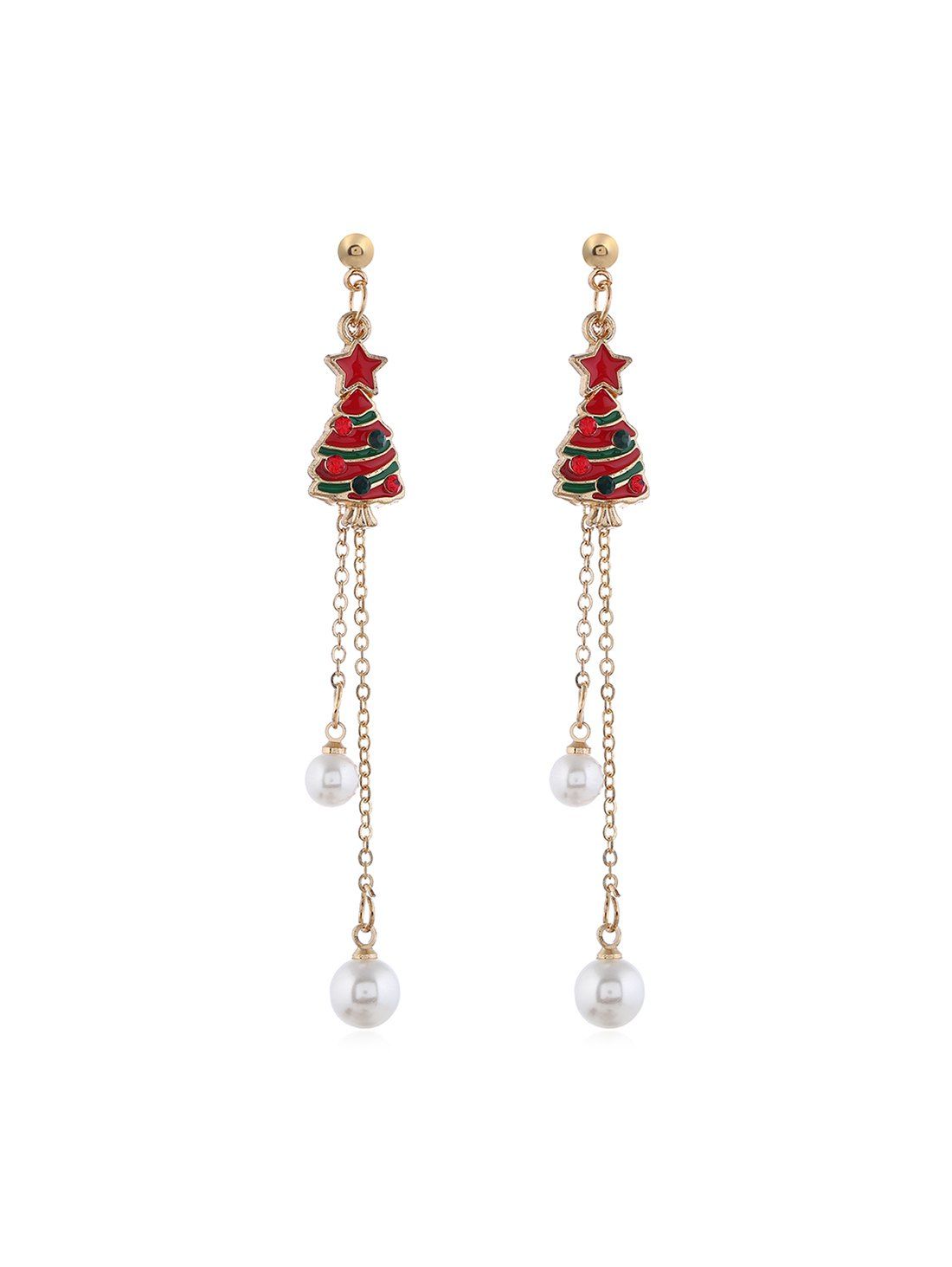 

Faux Pearl Tassel Earrings, Gold