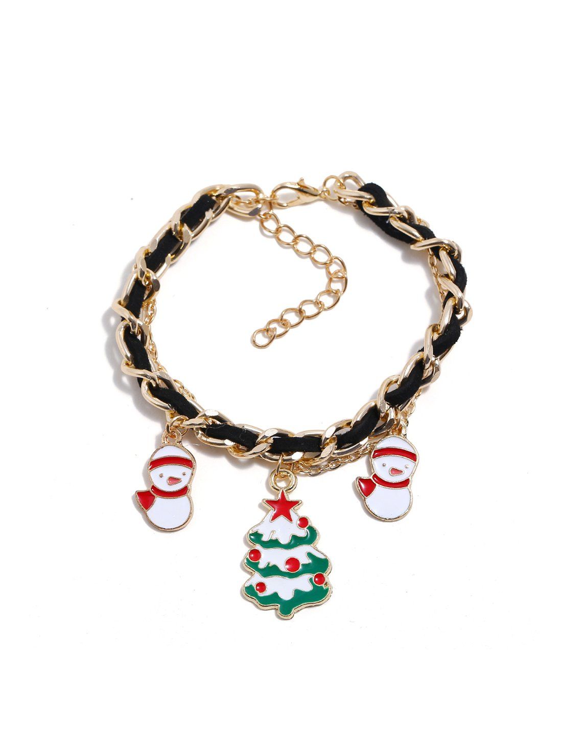 

Christmas Bell Snowman Layers Charm Bracelet, Gold