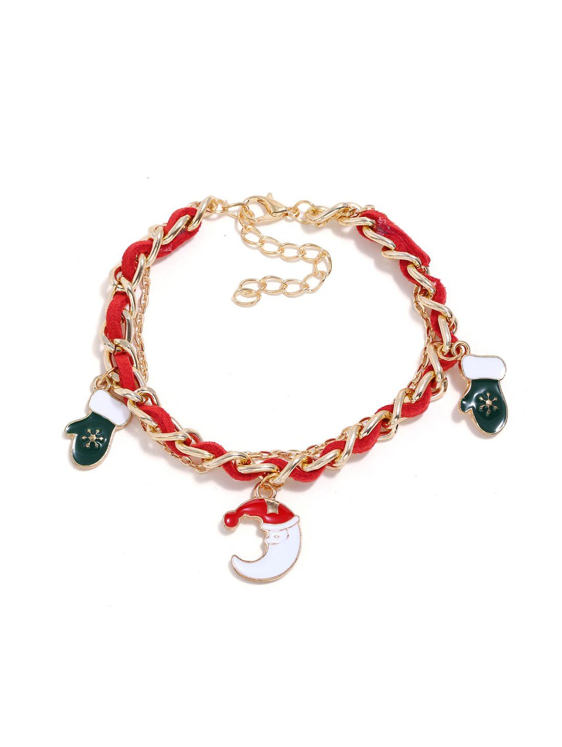 

Christmas Bell Snowman Layers Charm Bracelet, Gold