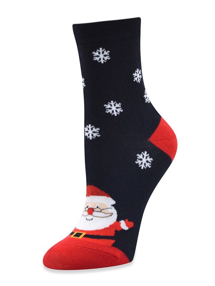 

Christmas Santa Snowman Elk Cotton Socks, Navy blue