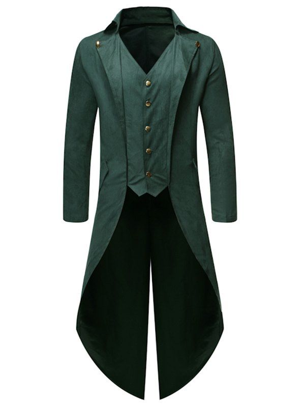 

Button Decoration Long Sleeves Casual Blazer, Deep green