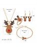 Christmas Elk Tree Glazed Jewelry Suit -  