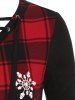 Christmas Elk Plaid Lace Up Longline Knitwear -  