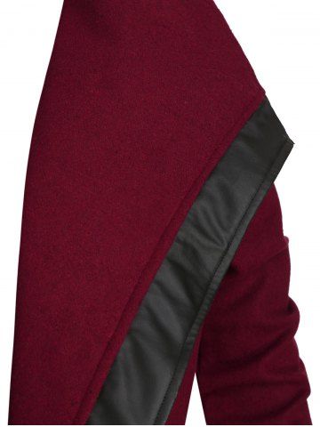 

Colorblock Zip Up Longline Coat, Red wine
